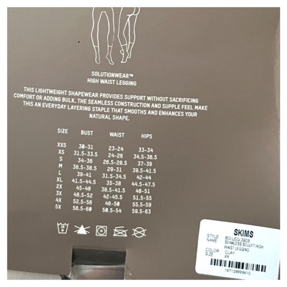 🟠NWT SKIMS Seamless Sculpt High Waisted Legging in Clay 4X - Picture 4 of 4